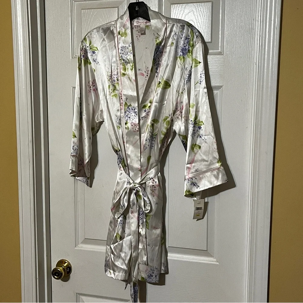 Oscar de la Renta Pink Label Lilac Whisper Print Robe - Picture 1 of 4